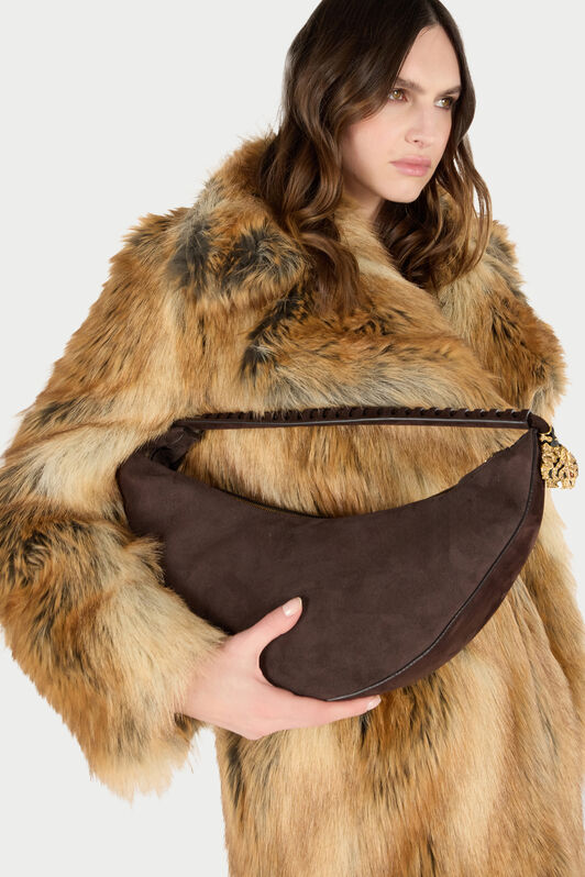 RC Hobo Roar Bag Aus Veloursleder Braun VKB006-PC002