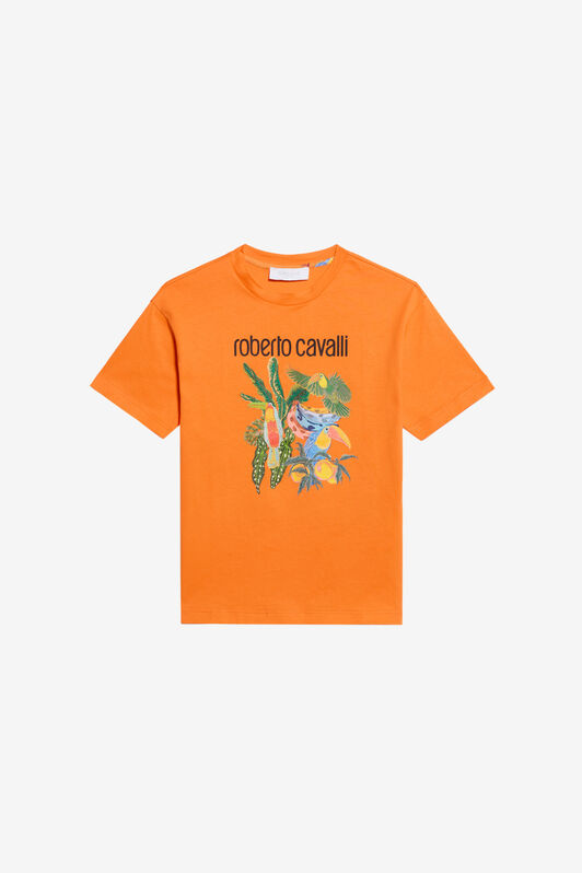 JU T-shirt Stampa Tropical  ORANGE B.OF PARDISE WJT62D-JD001