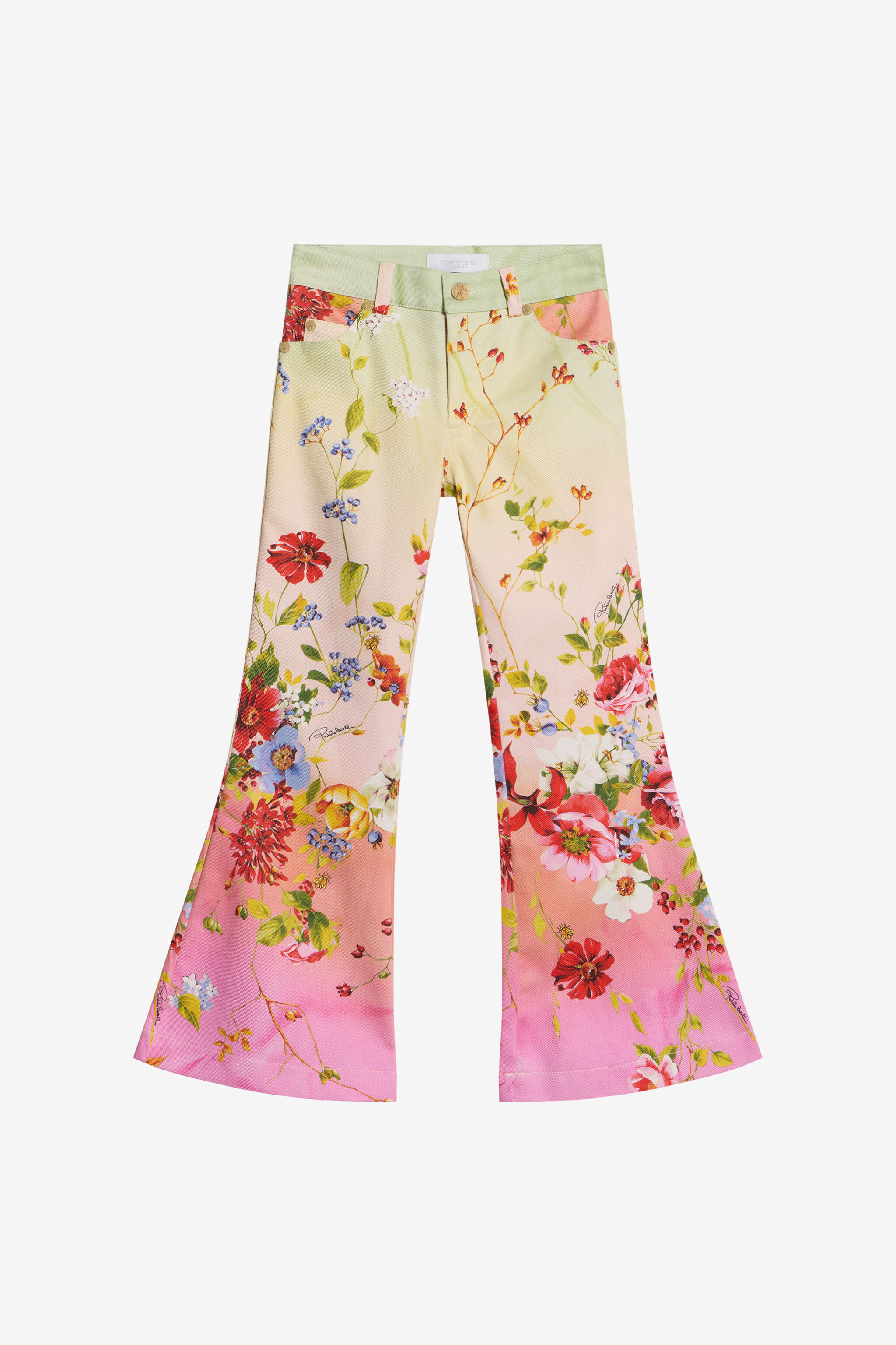 JU Hose mit Miami Flowers-Print GREEN/FUXIA WJT21N-DAR64