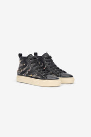 RC Sneakers Montantes Avec Clous Et Pierres Noir VRS020-PZB05