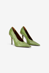 RC Leather Pumps with Snake Detail PISTACHIO WKS009-PZ119