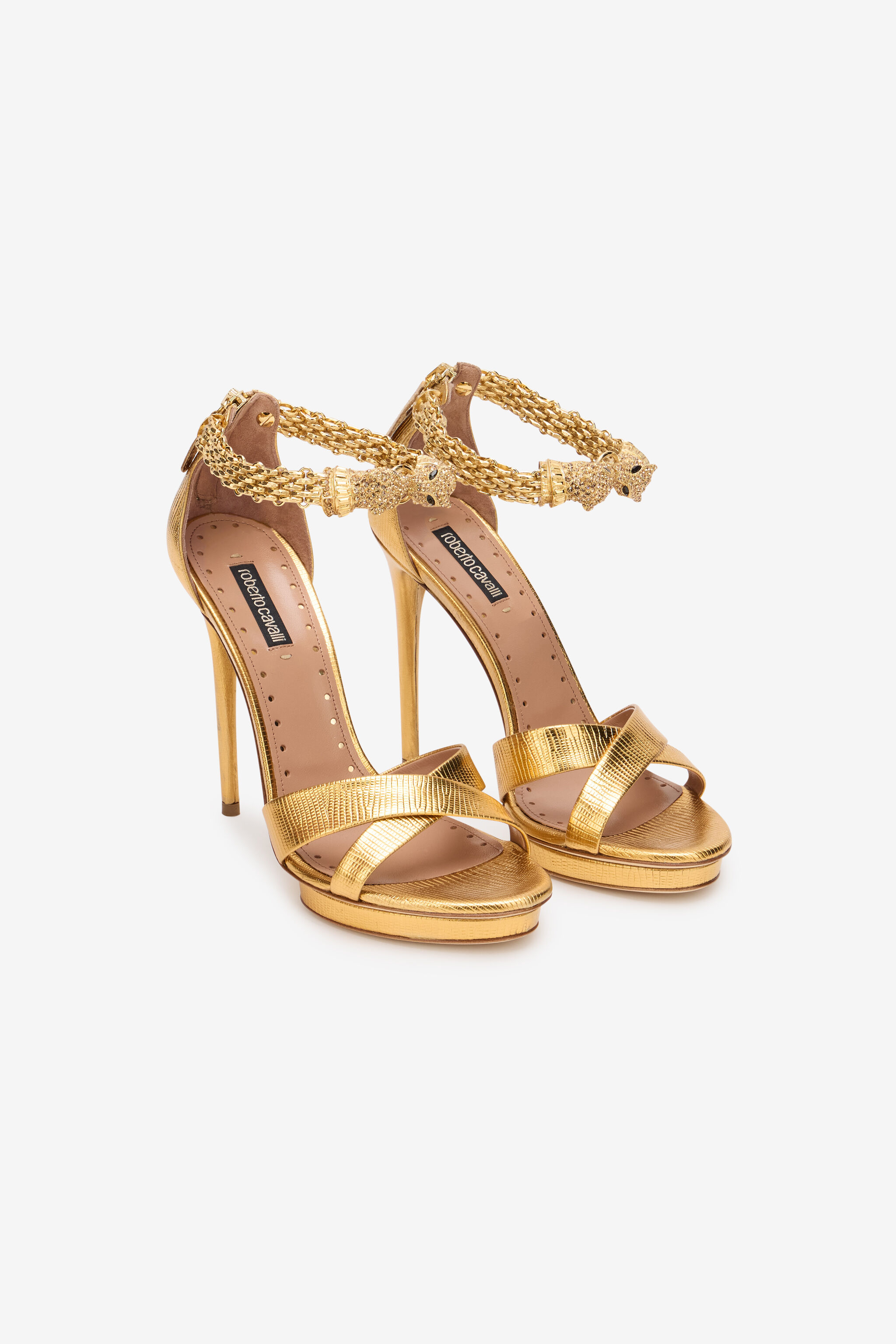 RC Roar Sandalen aus goldfarbenem Leder GOLD SKS132-PZS14