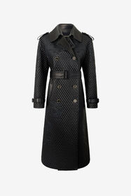 RC Long Trench Coat With Dragons Black VQP501-PN003