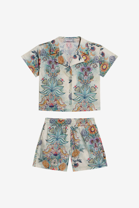 JC Shirt And Bermuda Set With Tropical Garden Print TROPICAL GARDEN WFT70R-CH028
