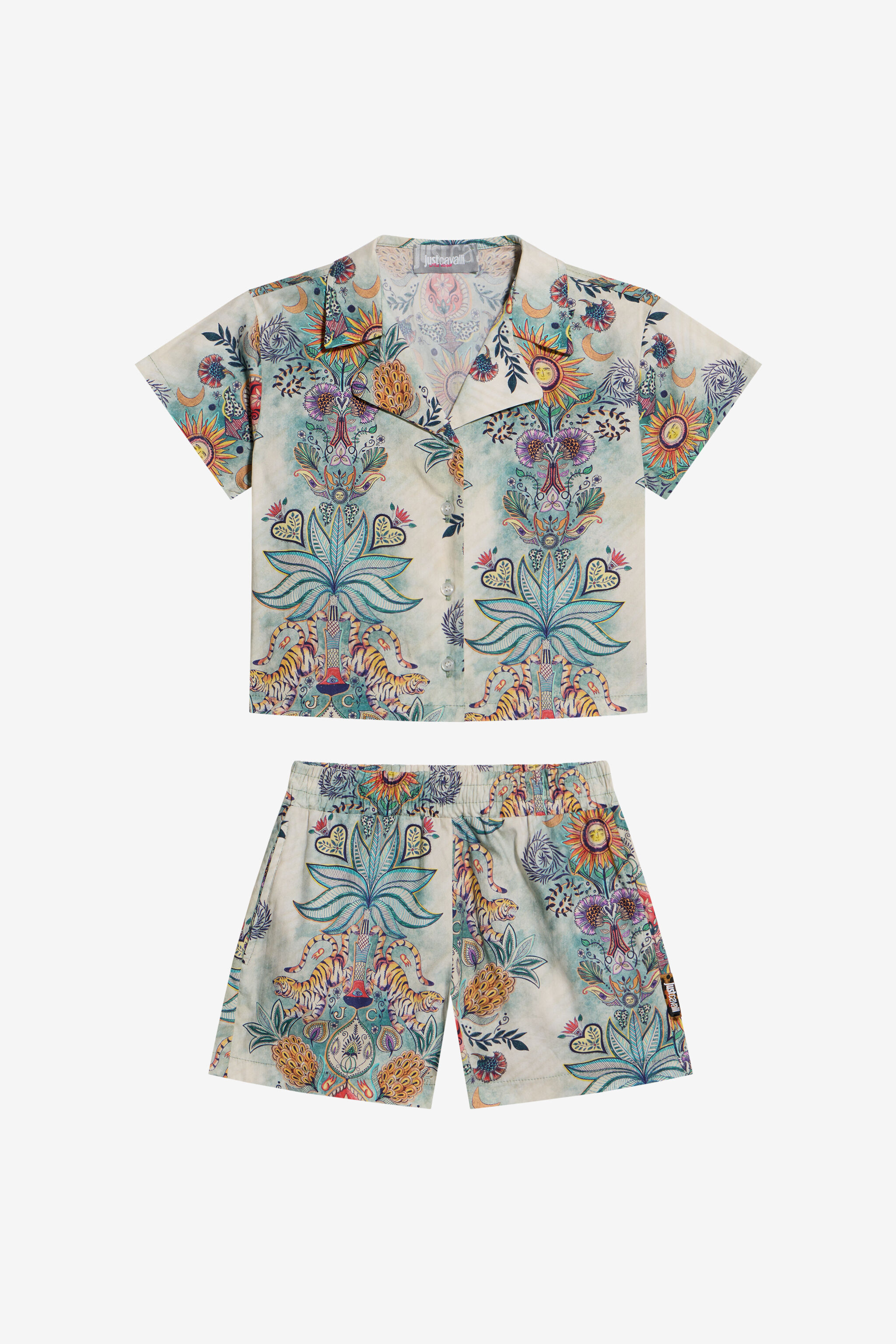 JC Shirt And Bermuda Set With Tropical Garden Print TROPICAL GARDEN WFT70R-CH028