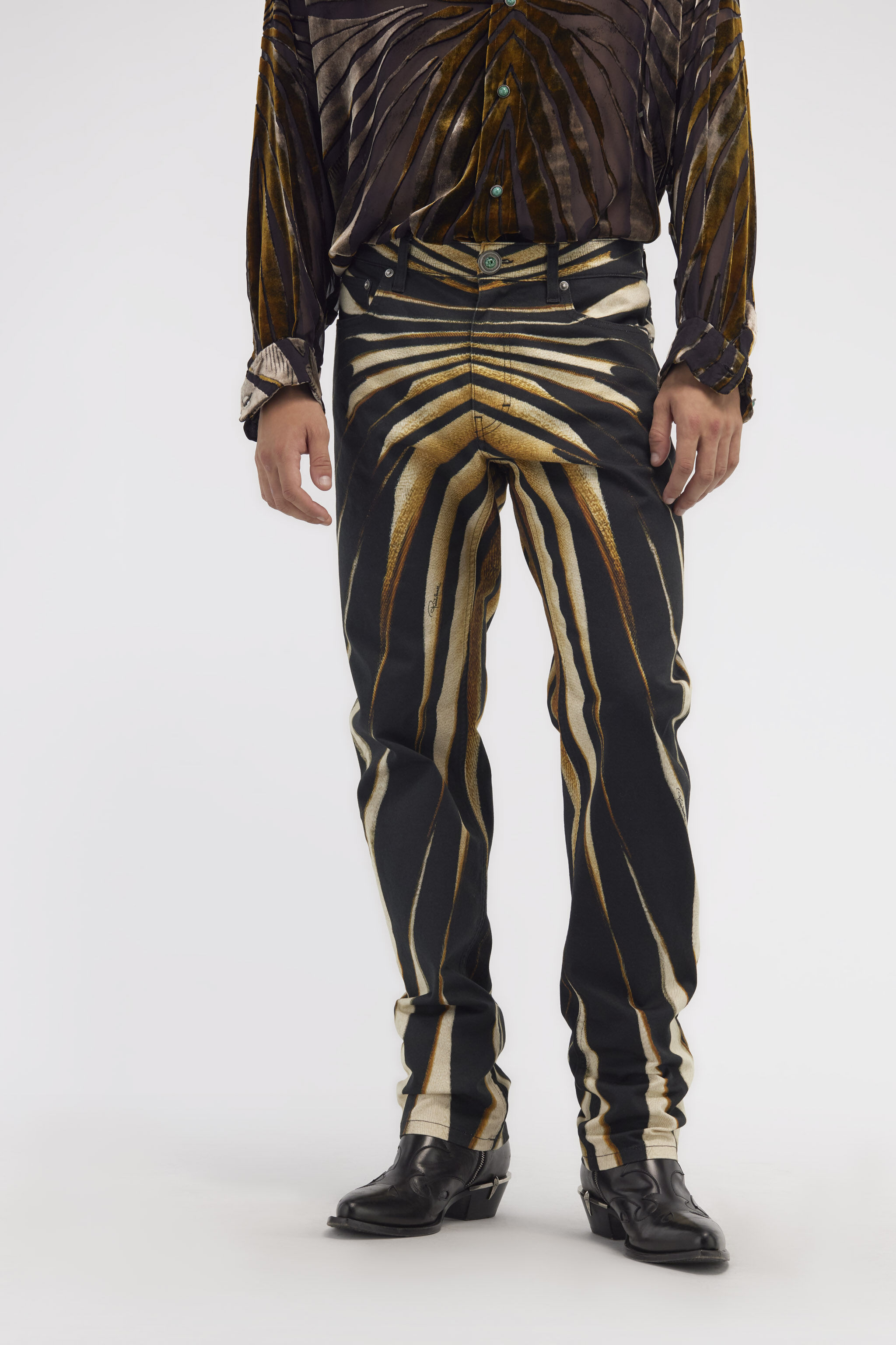 RC Jeans Hosen mit Ray of Gold Druck Gold RMJ211-DXI34
