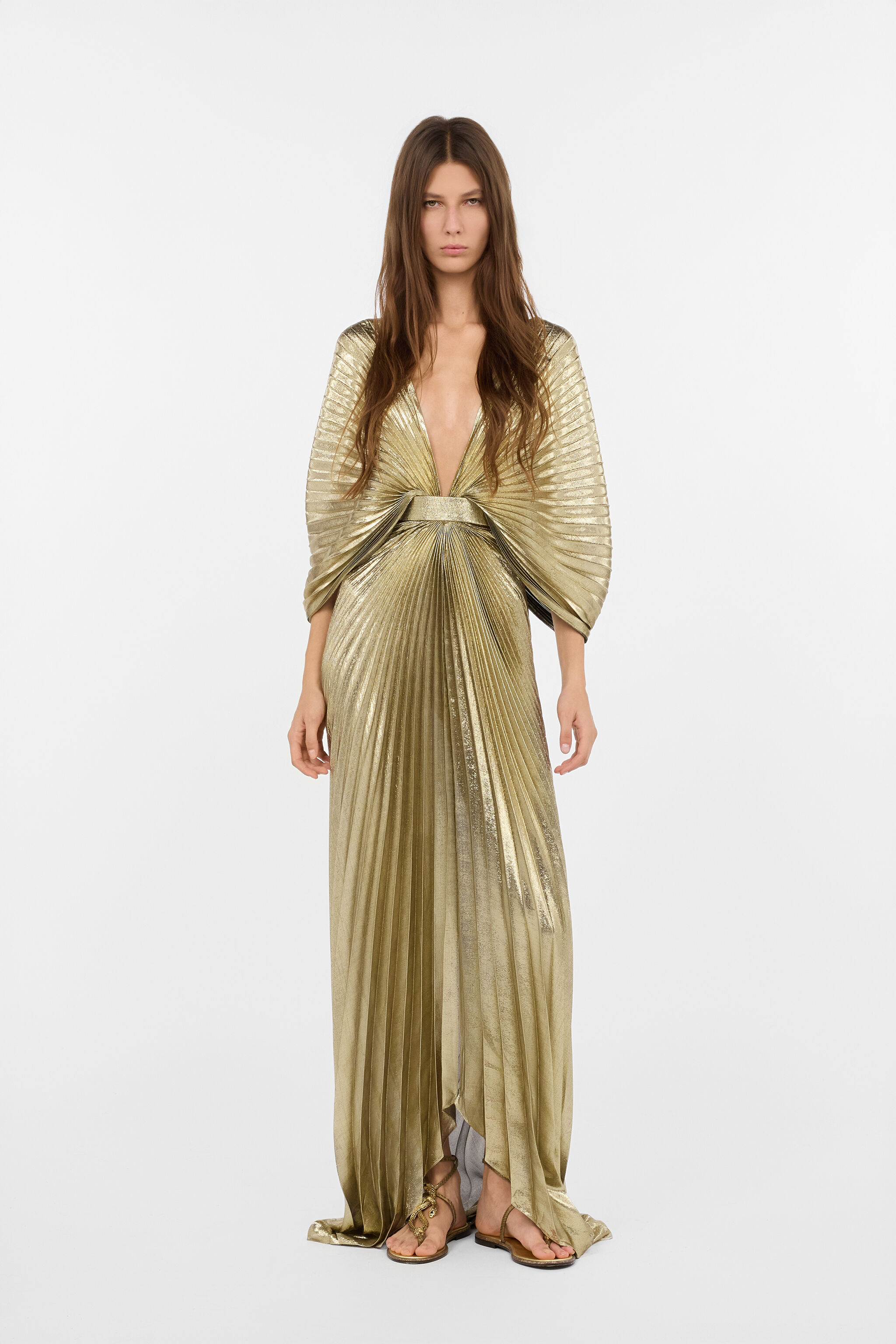 RC Extralanges Goldlamé Kleid GOLD WWT109-GU002