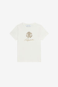 JU Maglietta cotone con logo MILKY WHITE VJT62B-JD001