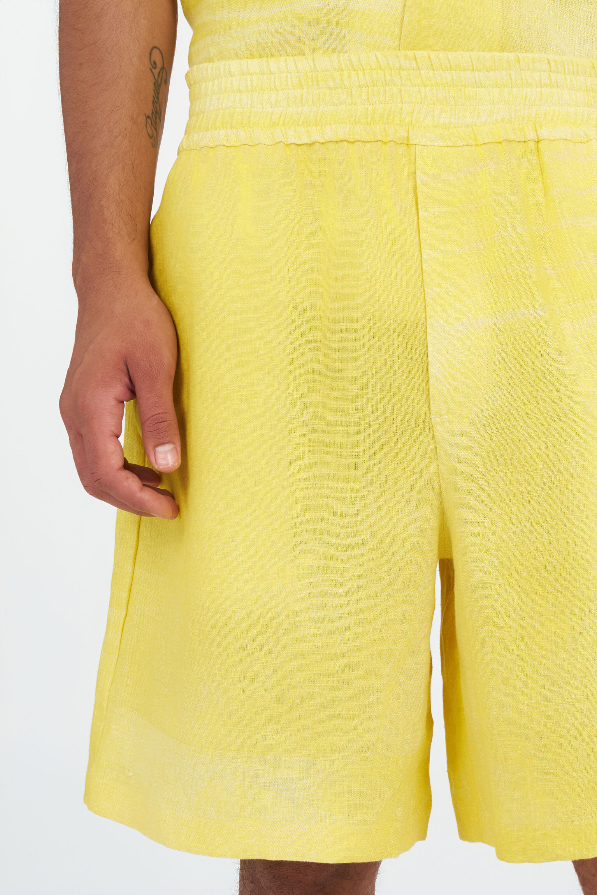 RC Linen Bermuda Shorts YELLOW WNT271-3HR37