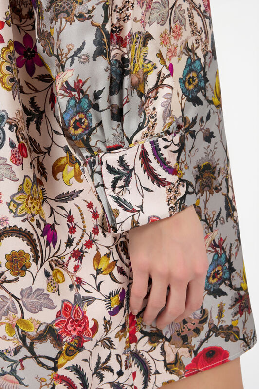 RC Mini-Seidenkleid mit Florentine Flowers-Print BEIGE WQT160-OZR29