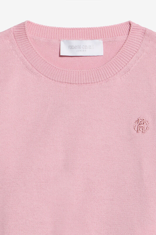 JU T-Shirt In Cotone Rosa Con Logo Ricamato PINK WJM60C-MG001