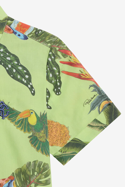 JU Camicia in Cotone con Stampa Tropicana LIME GREEN WJT70T-7MR12