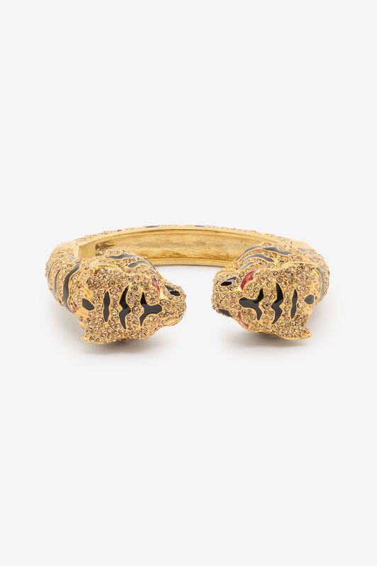 RC Pulsera rígida con cabezas de tigre Oro UKG009-AM061