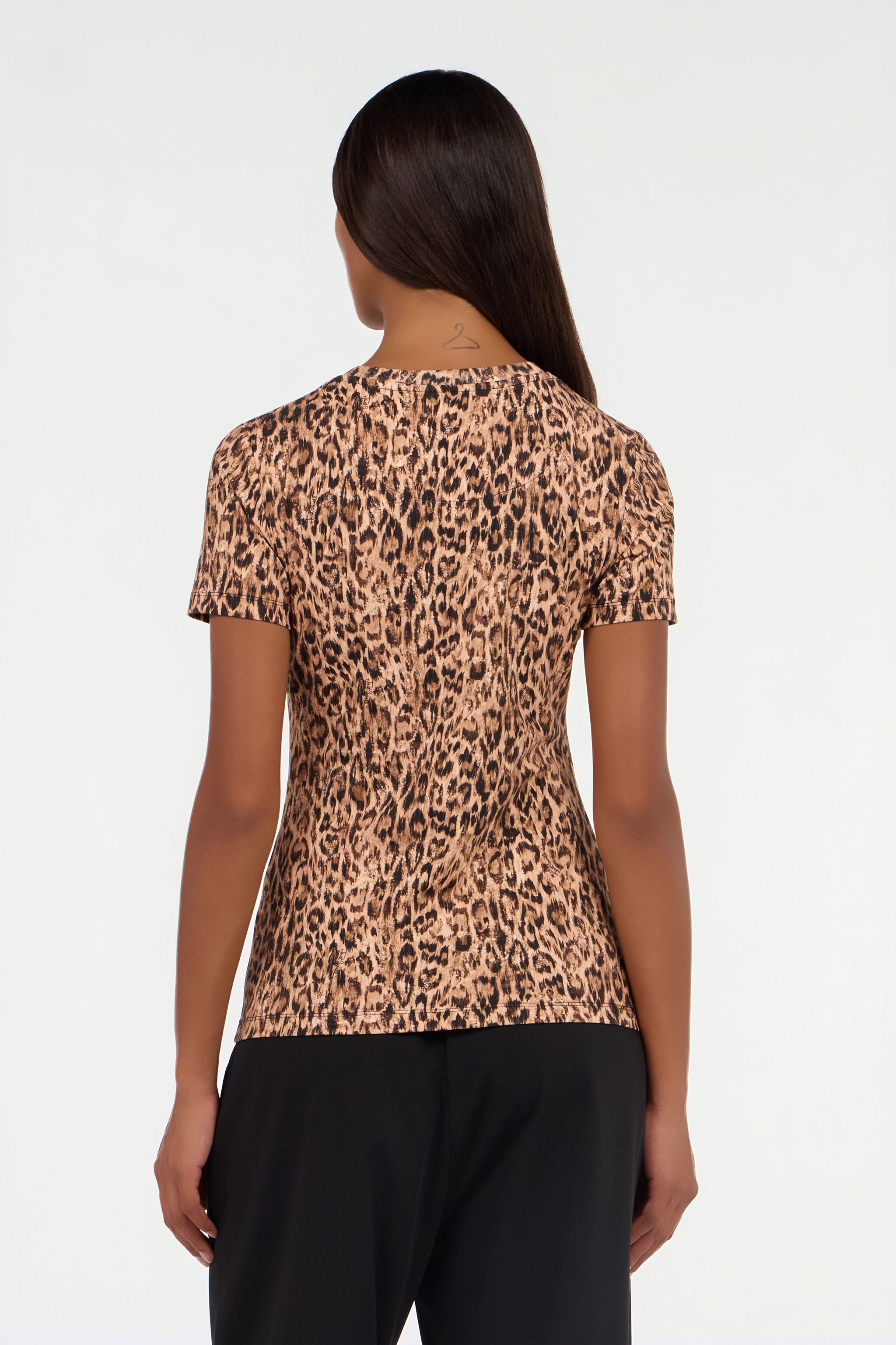 JC T-Shirt mit Leopardendruck und Logo BEIGE VFT184-VF307