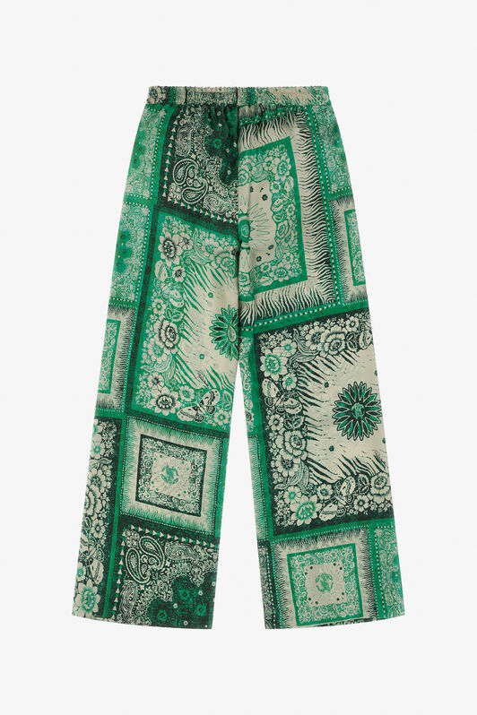 JU Pantalones con Estampado de Bandana Verde TJT22P-4QN16