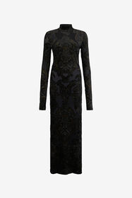 RC Dress with Ornamental Black Print BLACK WKT154-6CR36
