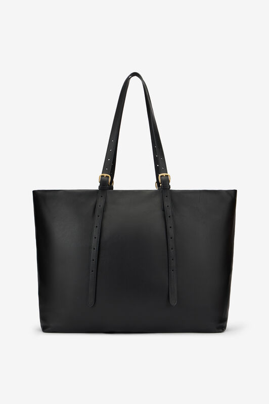 RC Bolso de piel con logotipo BLACK WKB001-PZ078