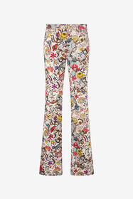 RC Flared Pants with Florentine Flowers Print BEIGE WQJ221-DAR29