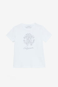 JU Camiseta Con Monograma RC Y Firma De Pedrería Blanco UJT62E-JD001
