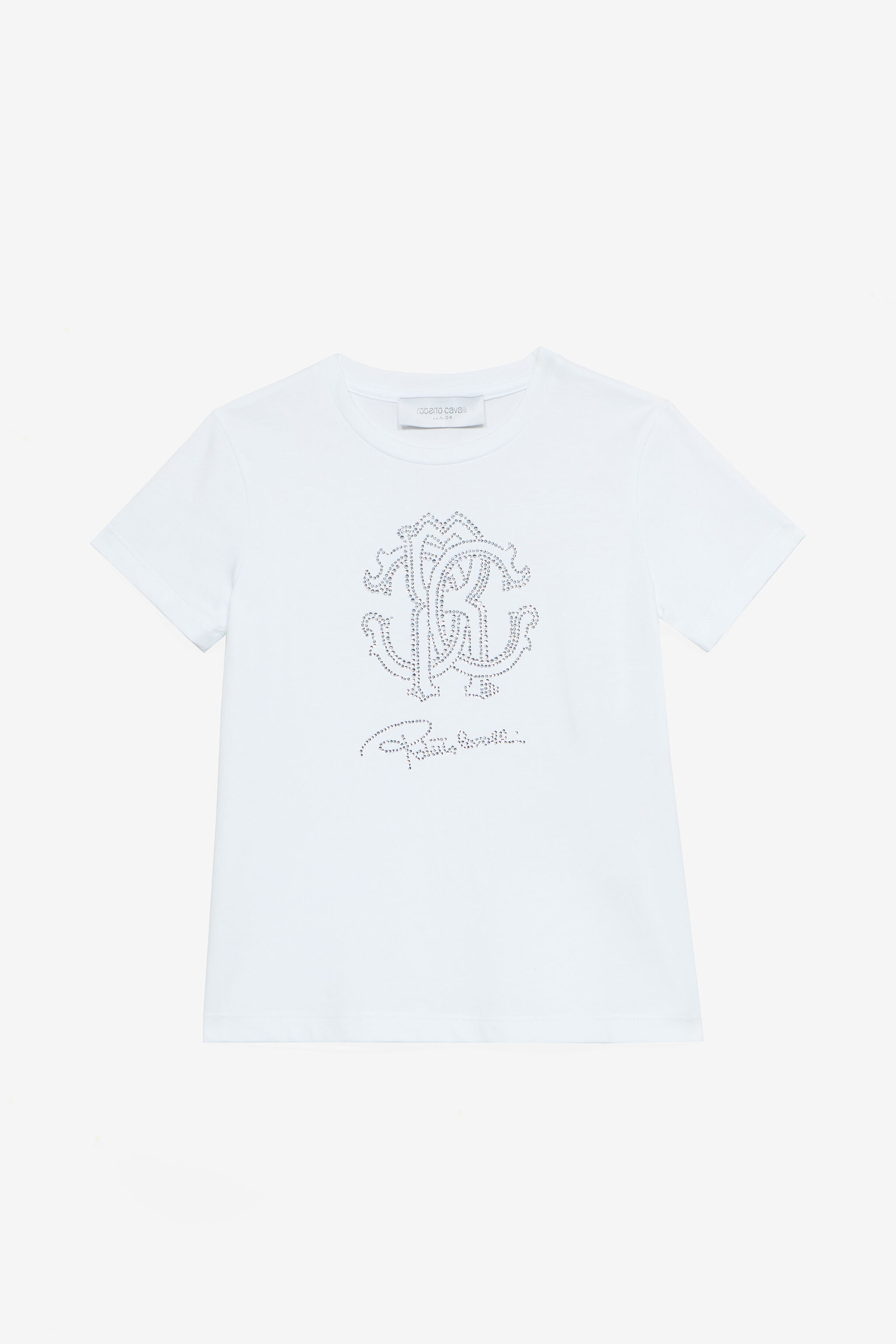 JU Camiseta Con Monograma RC Y Firma De Pedrería Blanco UJT62E-JD001