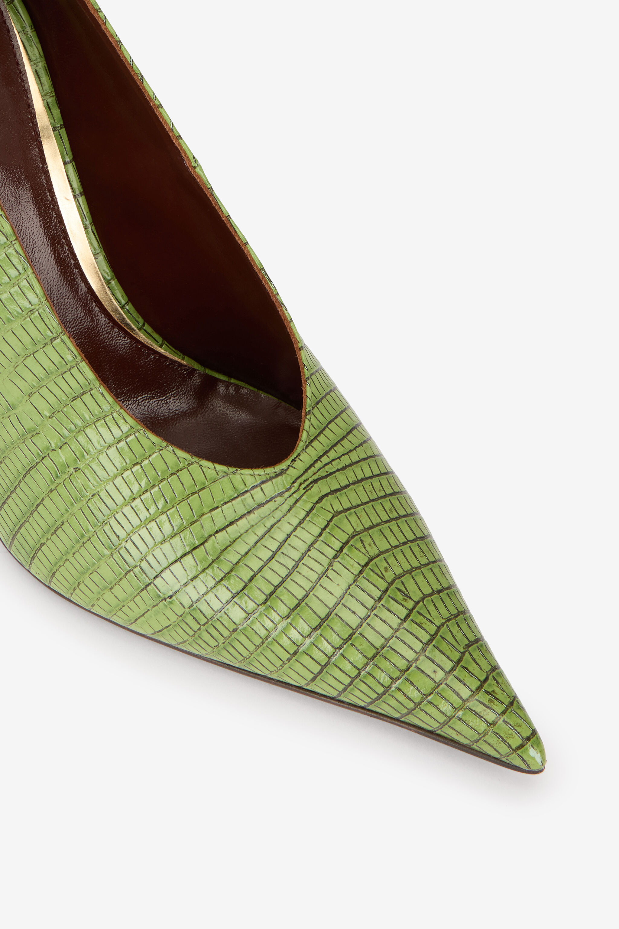 RC Leder-Pumps mit Schlangendetail PISTACHIO WKS009-PZ119