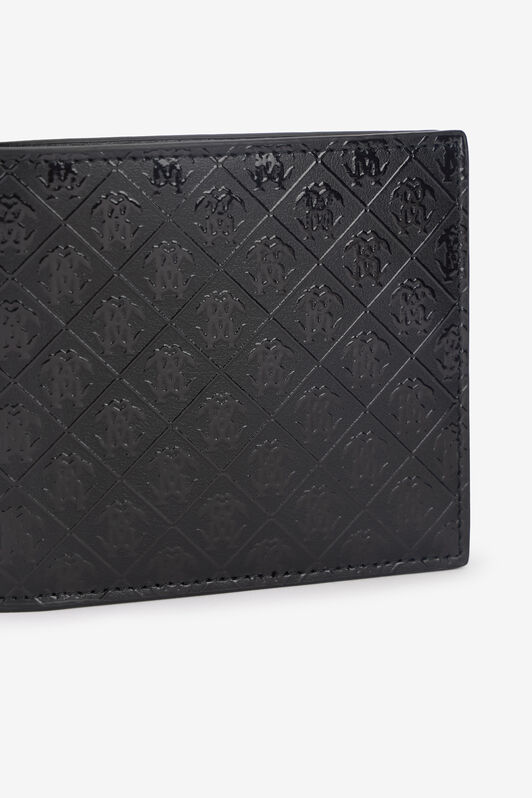 RC Cartera De Dos Pliegues Con Monograma Mirror Snake Negro VRA008-PZS76