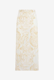 RC Ornamental White Print Skirt WHITE WQW026-6CR36