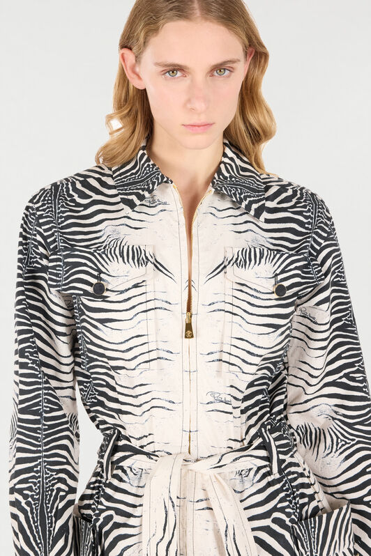 RC Jumpsuit mit Print Zebra Schwarz/Weiß UKT100-3AN49