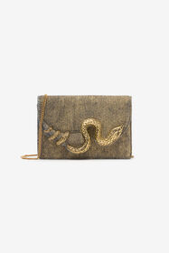 RC Golden Brushed-Effect Bag with Snake Motif GOLD WWB001-VZ010