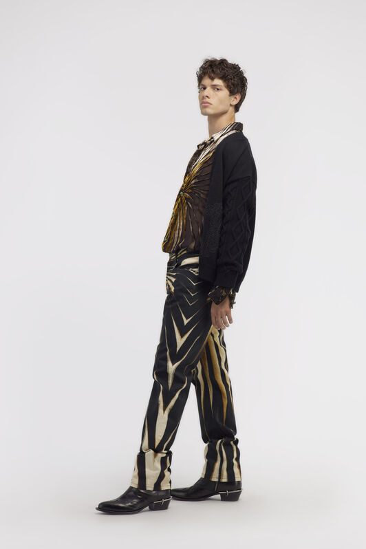 RC Jeans Hosen mit Ray of Gold Druck Gold RMJ211-DXI34