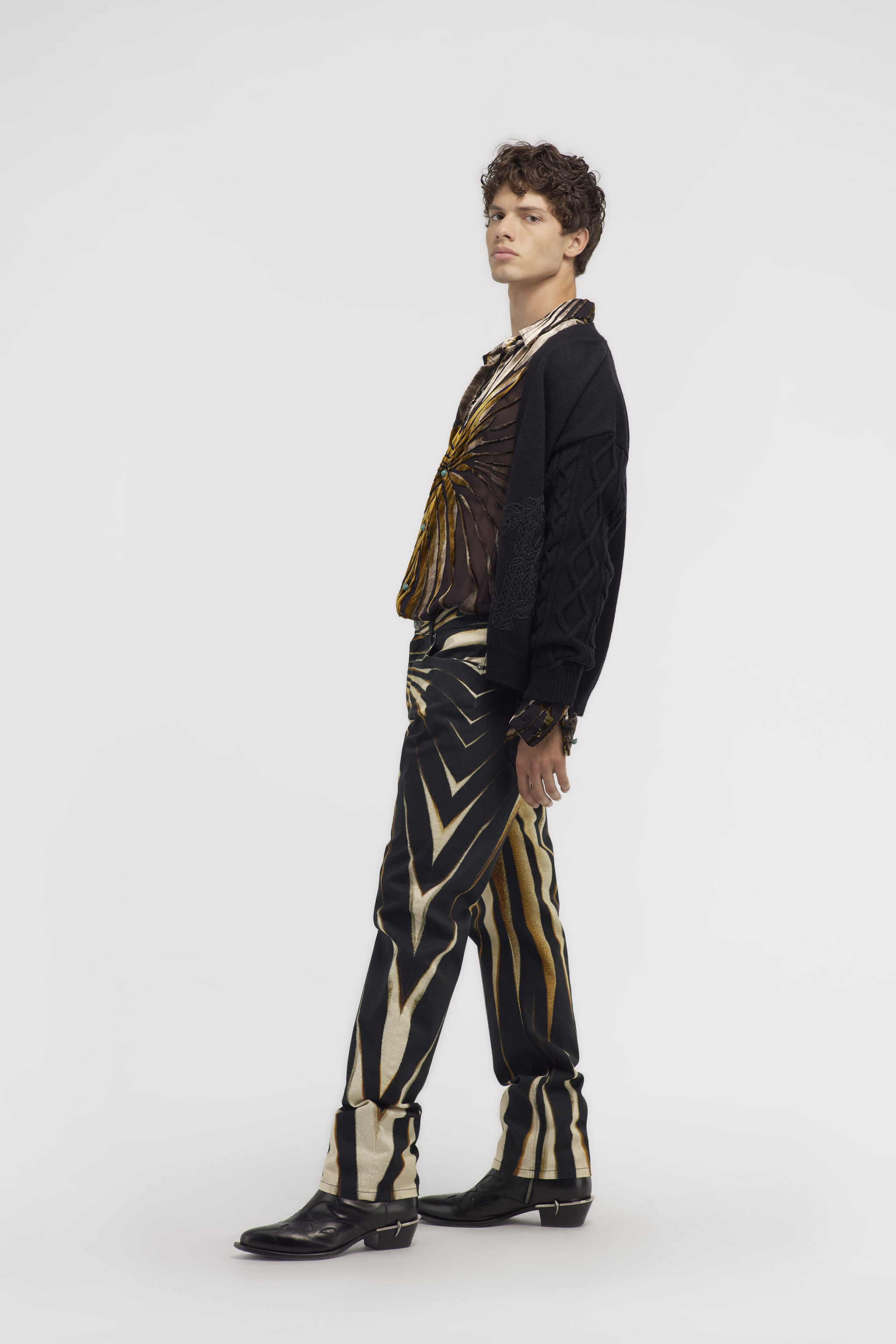 RC Jeans Hosen mit Ray of Gold Druck Gold RMJ211-DXI34