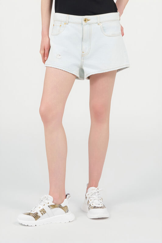 RC Shorts aus hellem Denim mit Destroyed-Details DARK BLUE WQJ201-VT002