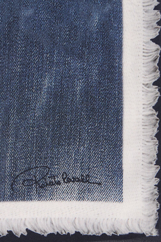 RC Seidentuch mit Denim-Patchwork-Print DARK BLUE WQI004-SQR71