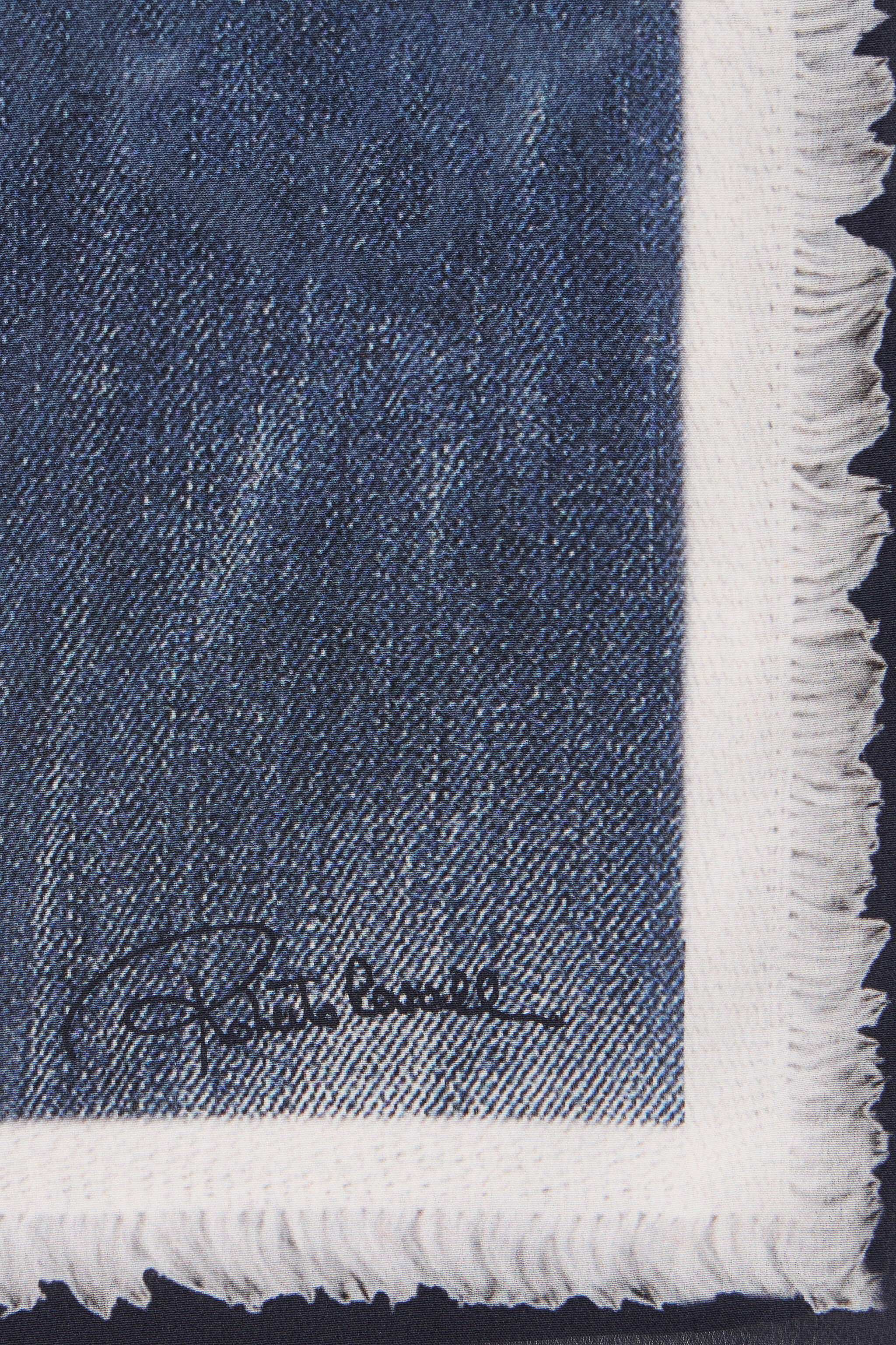 RC Seidentuch mit Denim-Patchwork-Print DARK BLUE WQI004-SQR71
