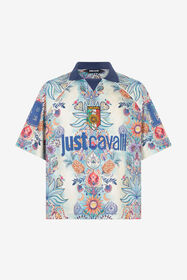 JC Tropical Garden Print T-Shirt 217 AZZURRO + 582 AR WFT054-WF084