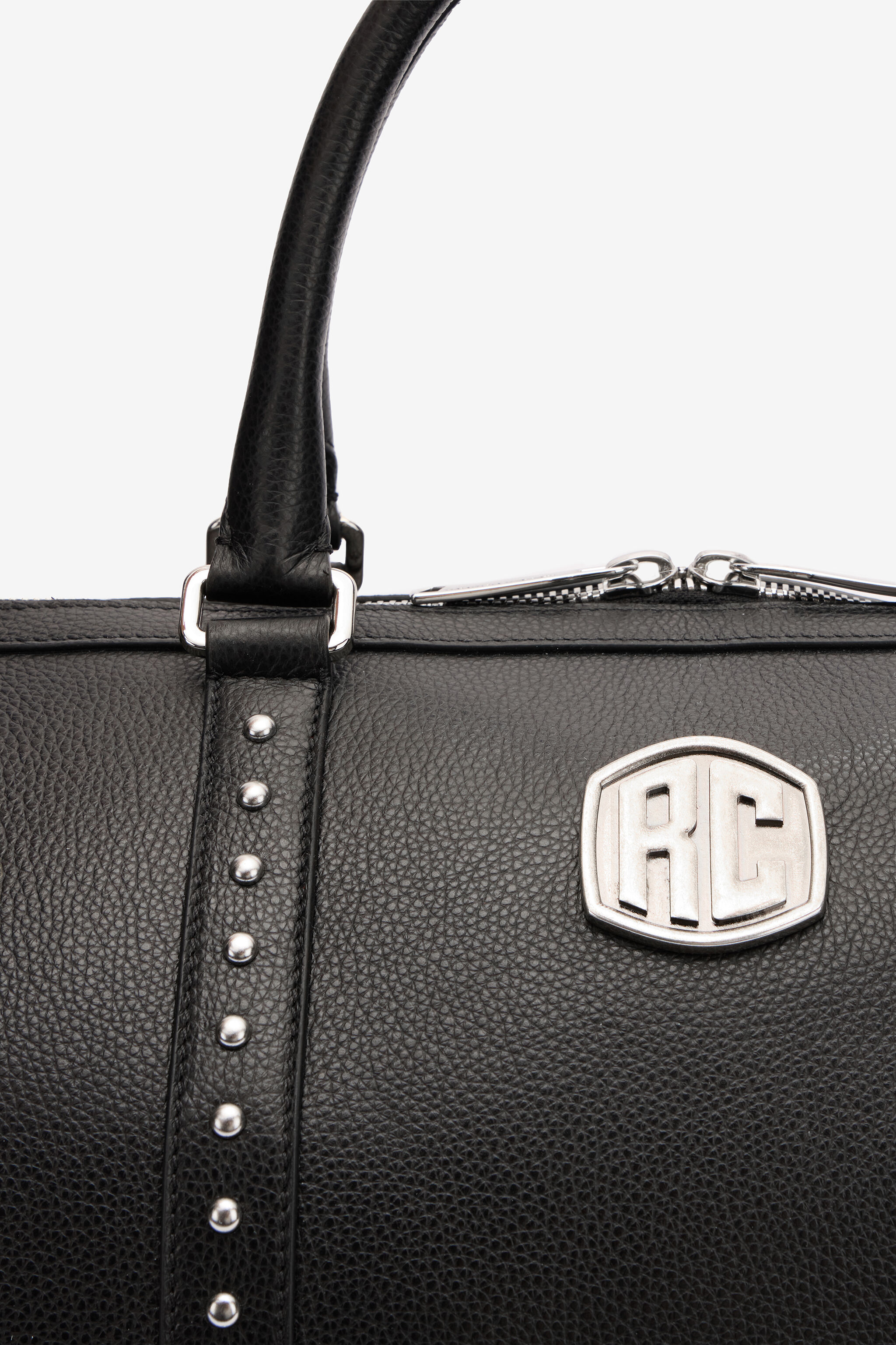 RC Bolso De Viaje De Piel Abatanada Negro VRB009-PZB05