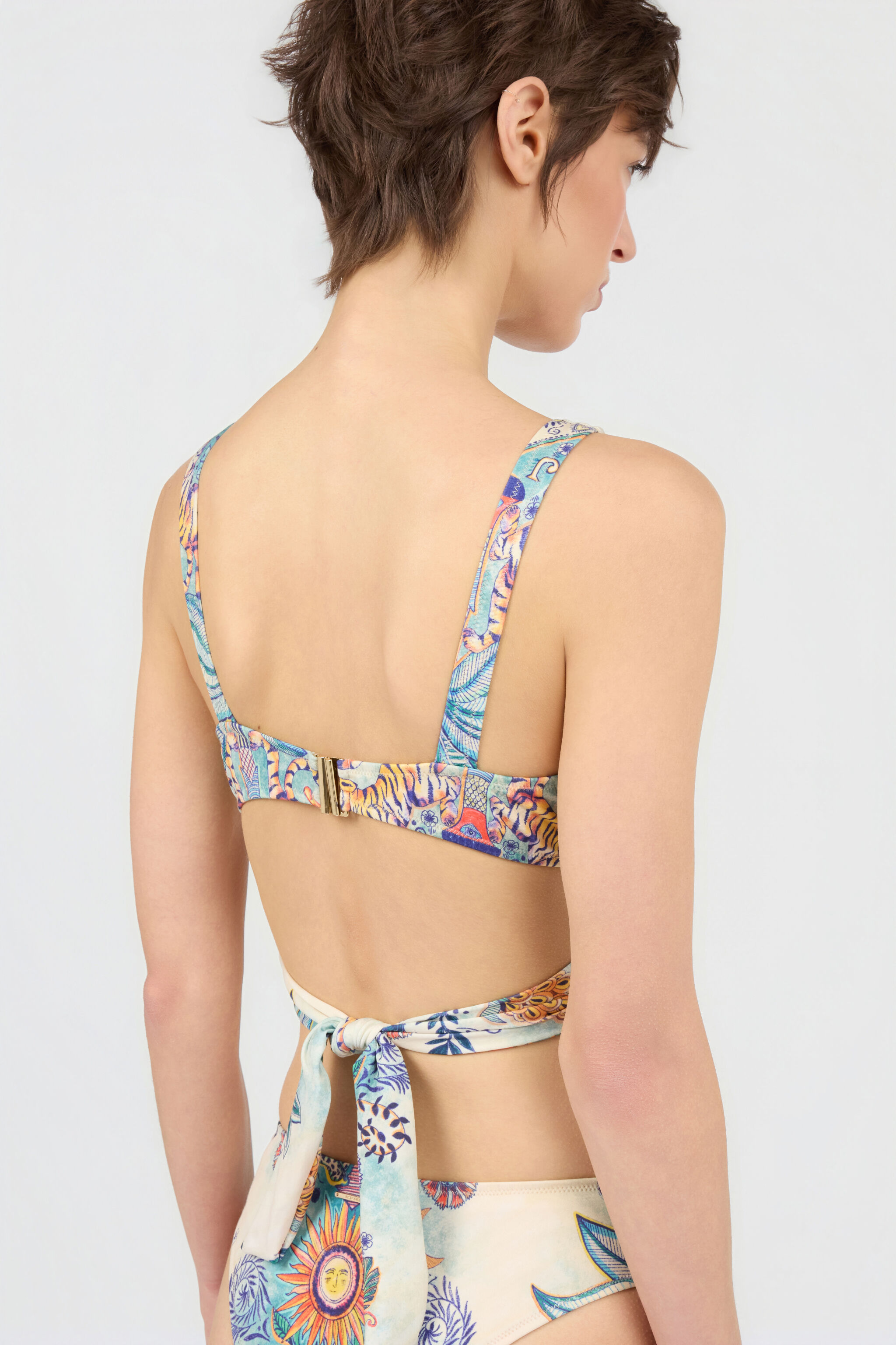 JC Einteiliger Badeanzug mit Tropical Garden-Print 217 AZZURRO + 582 AR WFM034-WF753