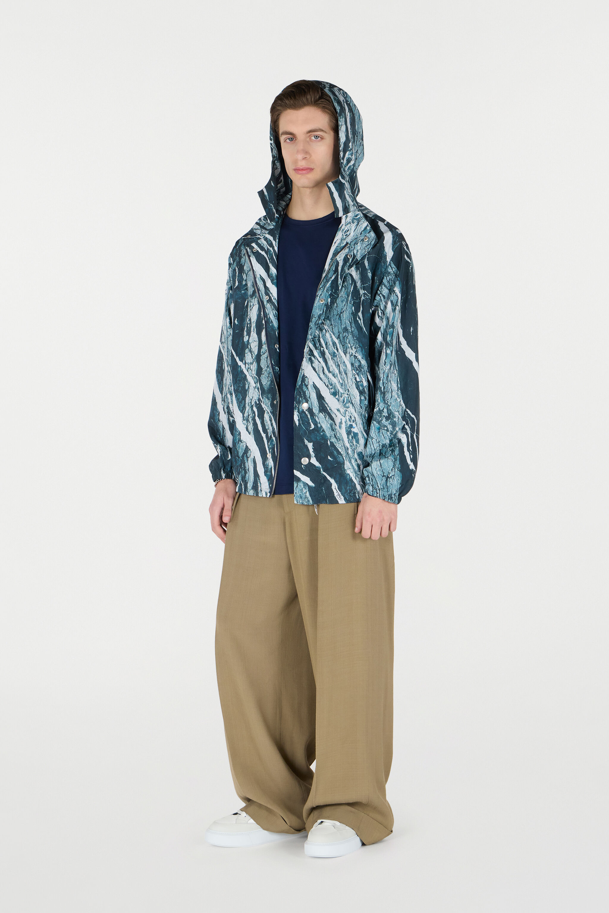 RC Bomberjacke mit Rubane-Print Dunkelblau URT461-5RN22