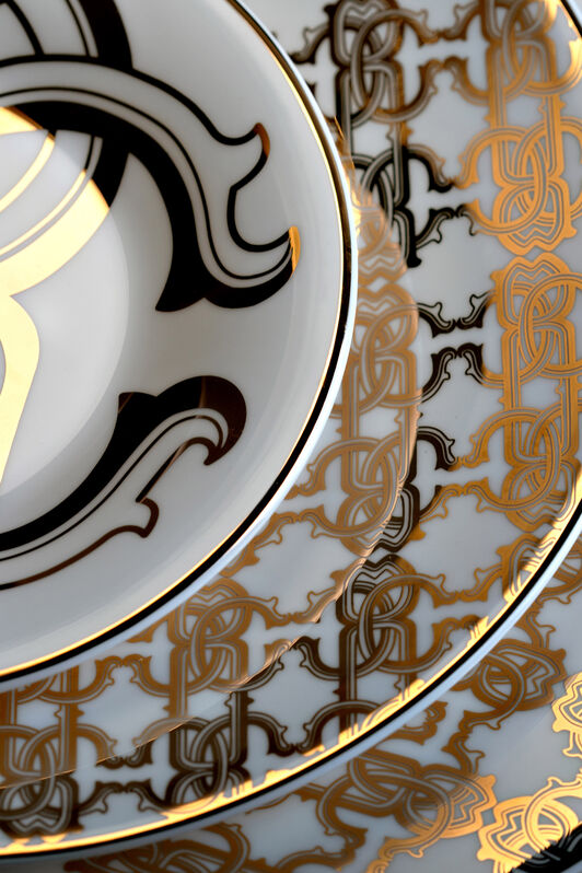 HO MONOGRAM GOLD 2 SOUP PLATES Gold RALA37-IA042