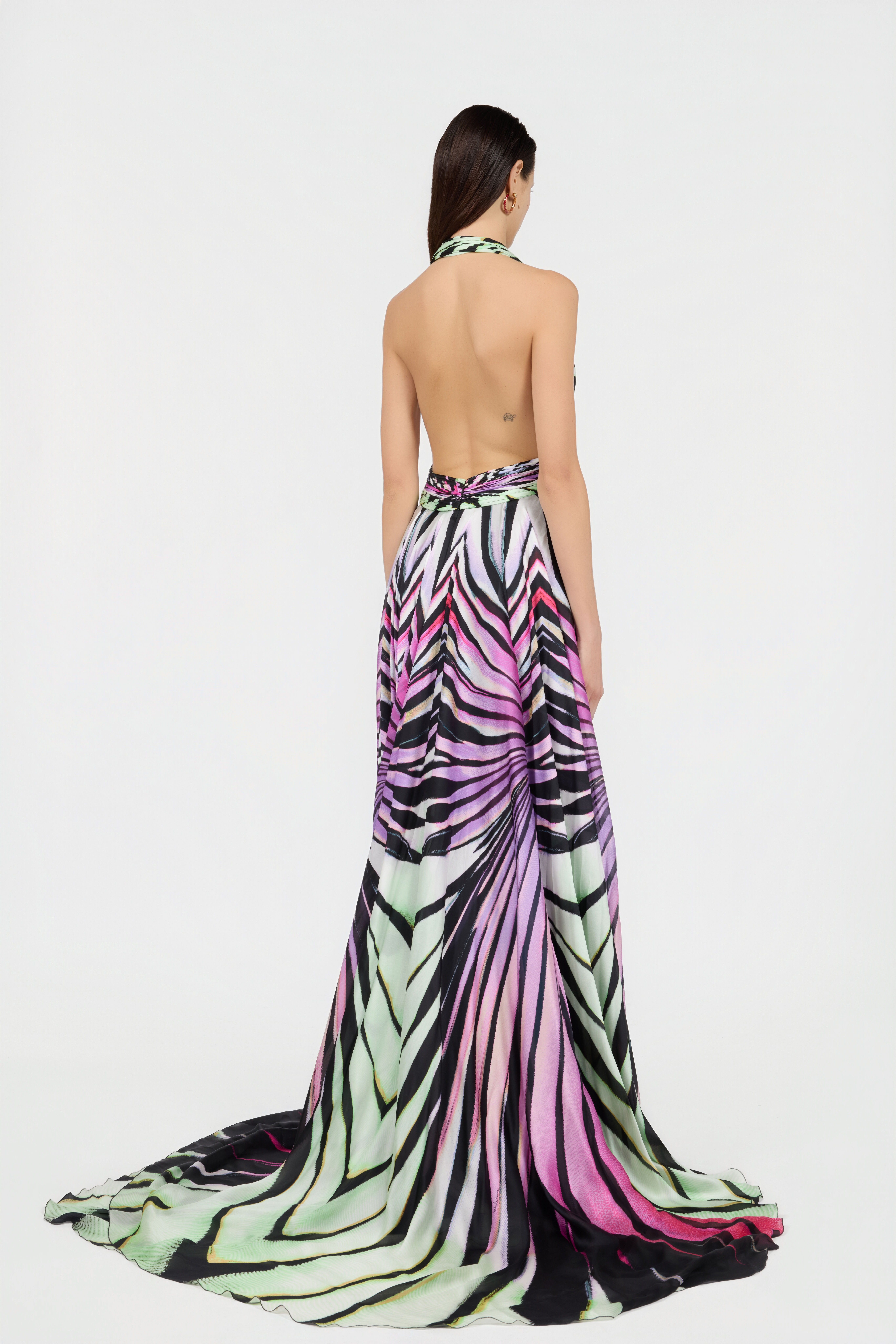 RC Maxikleid aus Seide mit Ray of Paradise-Print MULTICOLOR XKT158-CTM33