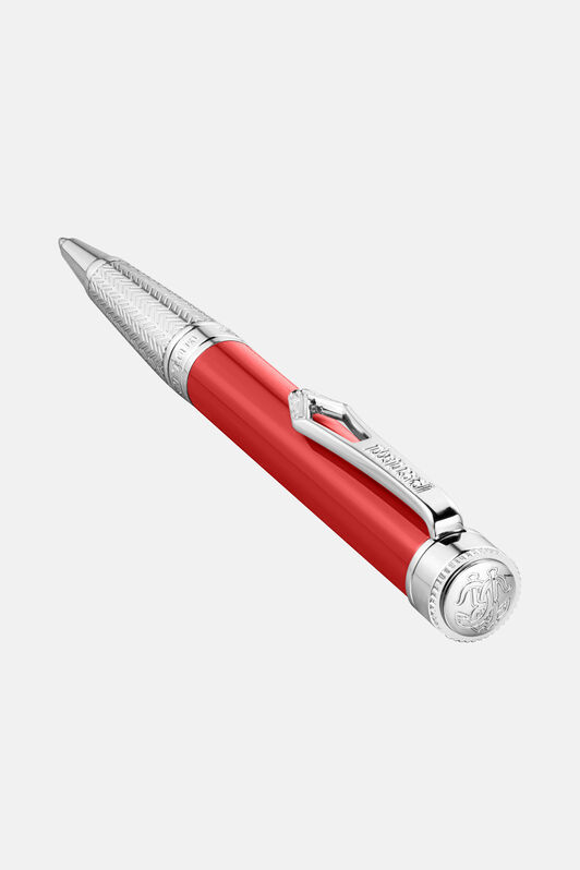 RC Penna a sfera Lacquer di Roberto Cavalli, color argento e lacca rossa SILVER RED VALG09-IG272