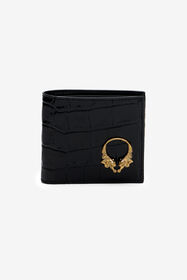 RC Crocodile-Embossed Leather Wallet BLACK WRA004-PZ975