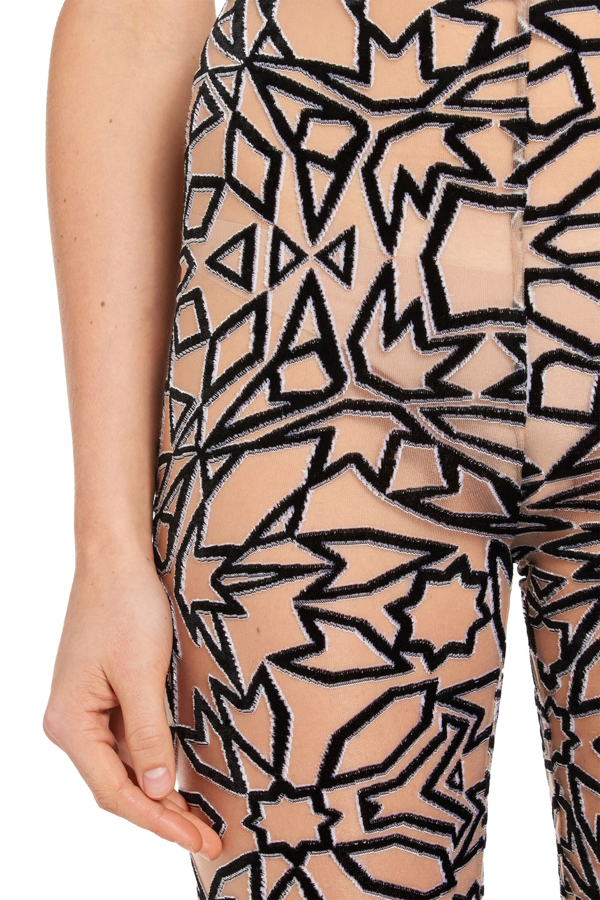 RC Leggings mit Samt-Ausbrennermuster Weiß IWT208-FY039