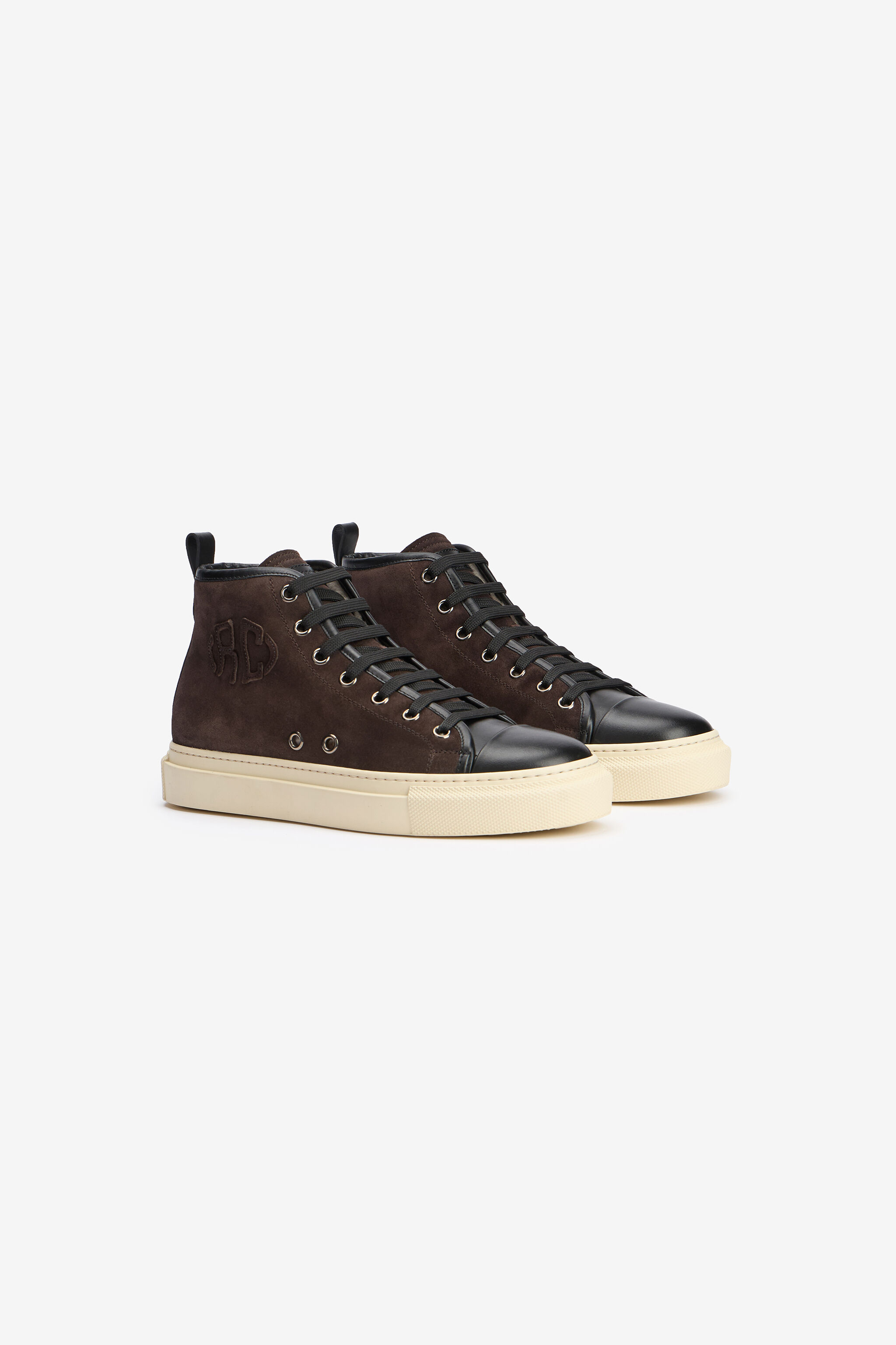 RC Hohe Sneakers in Schokoladenbraun mit Monogramm RC CHOCOLATE VRS019-PNM00