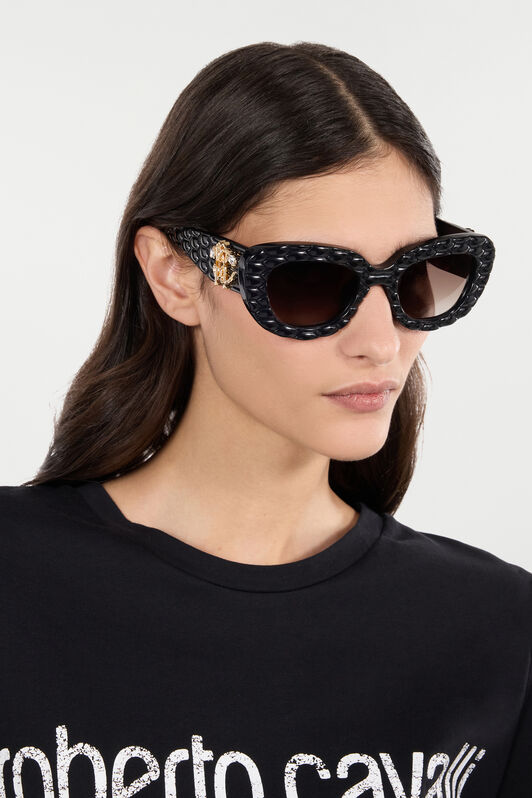 RC Sunglasses with wide bold cat-eye front Black UALD02-ID197