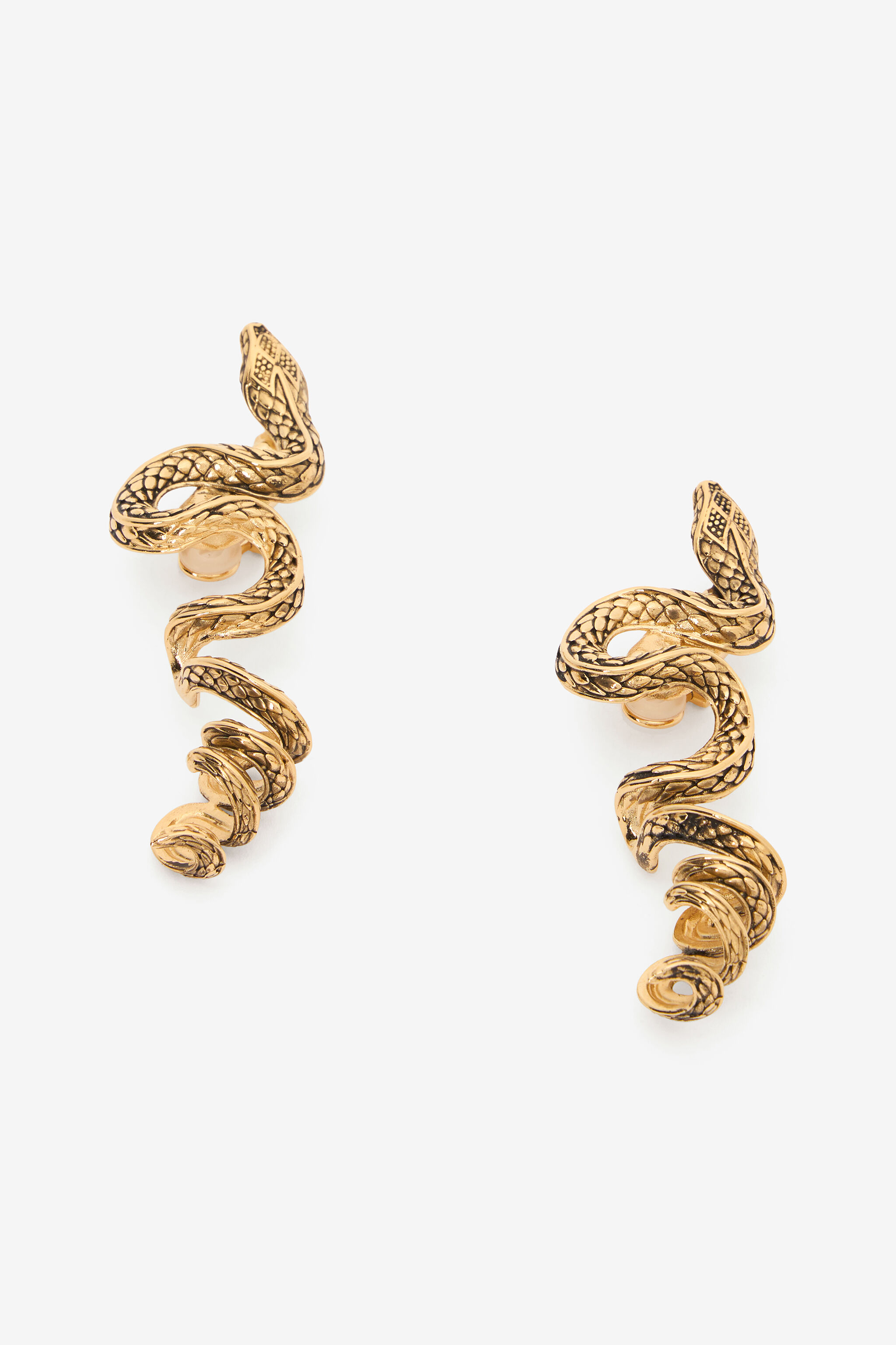 RC Ohrhänger in antikgoldener Schlangenform OLD GOLD WKG014-AM001