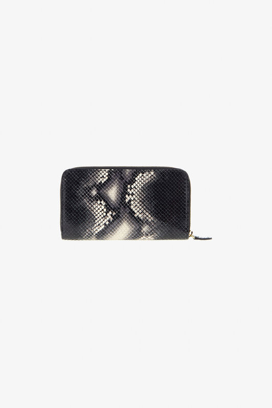 RC Cartera de piel estampada con logotipo Negro TKA006-PZ02S