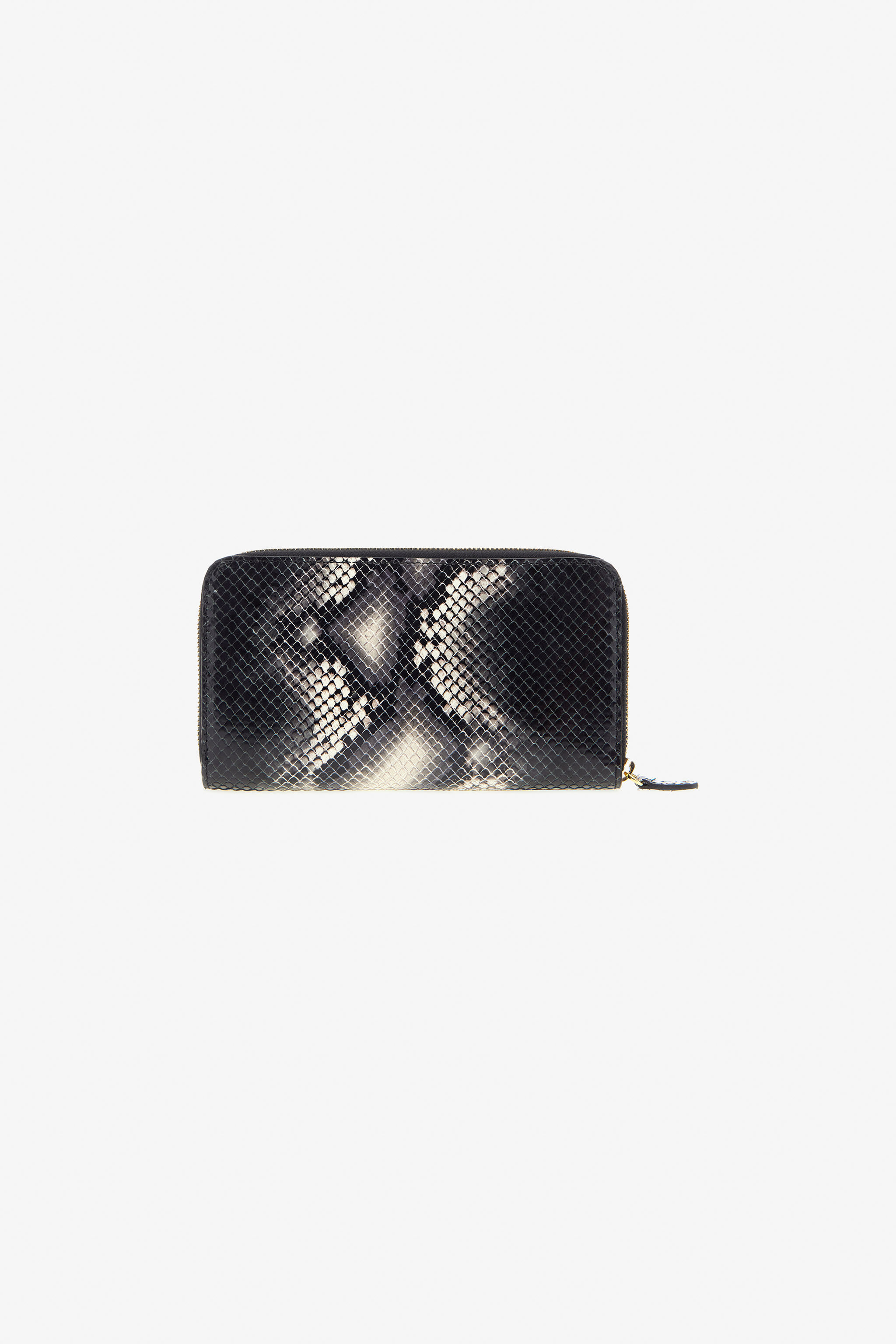 RC Cartera de piel estampada con logotipo Negro TKA006-PZ02S