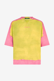 RC T-Shirt Color-Block Jaune Et Rose YELLOW WNT62D-JD060