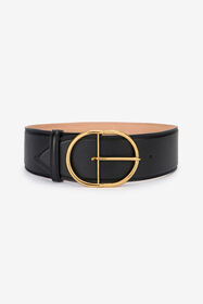 RC Shaped leather belt Black TWC003-PZ172